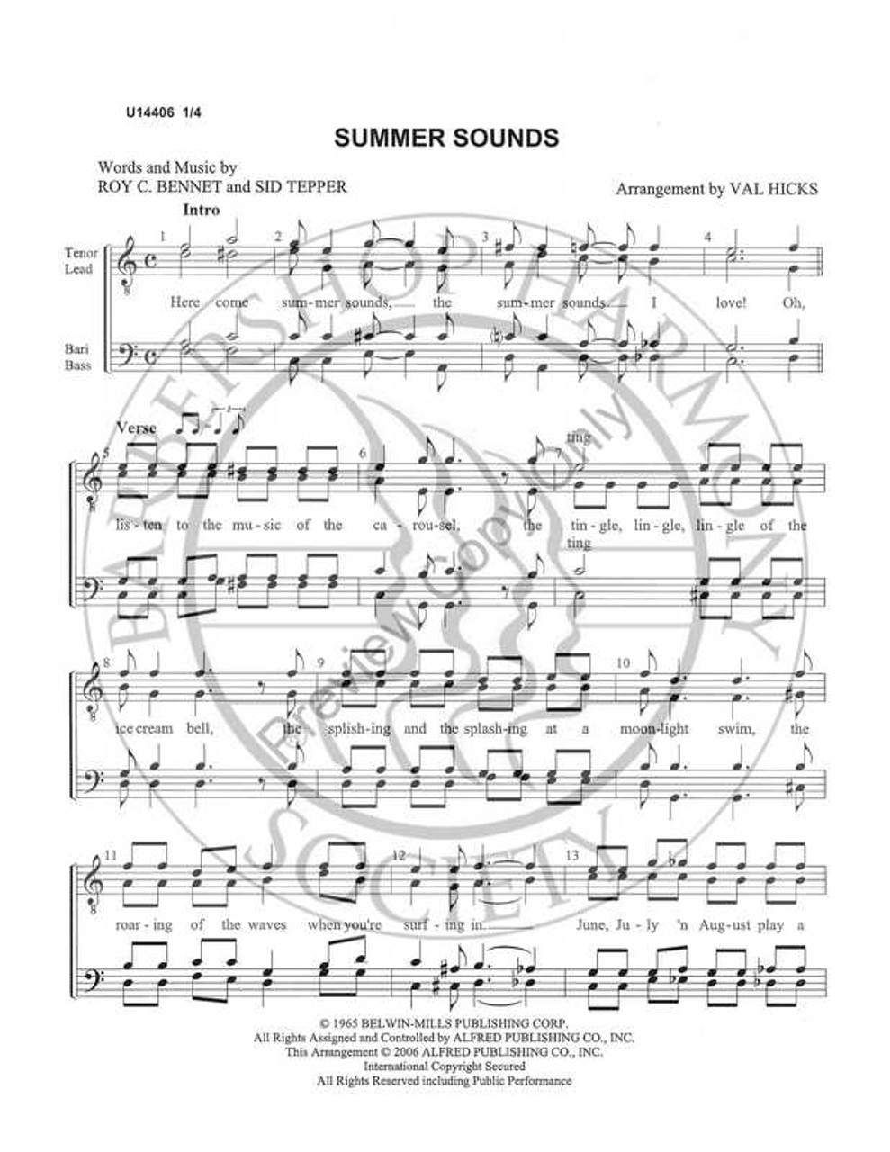 Summer Sounds 2 (TTBB) (arr. Val Hicks)-UNPUB