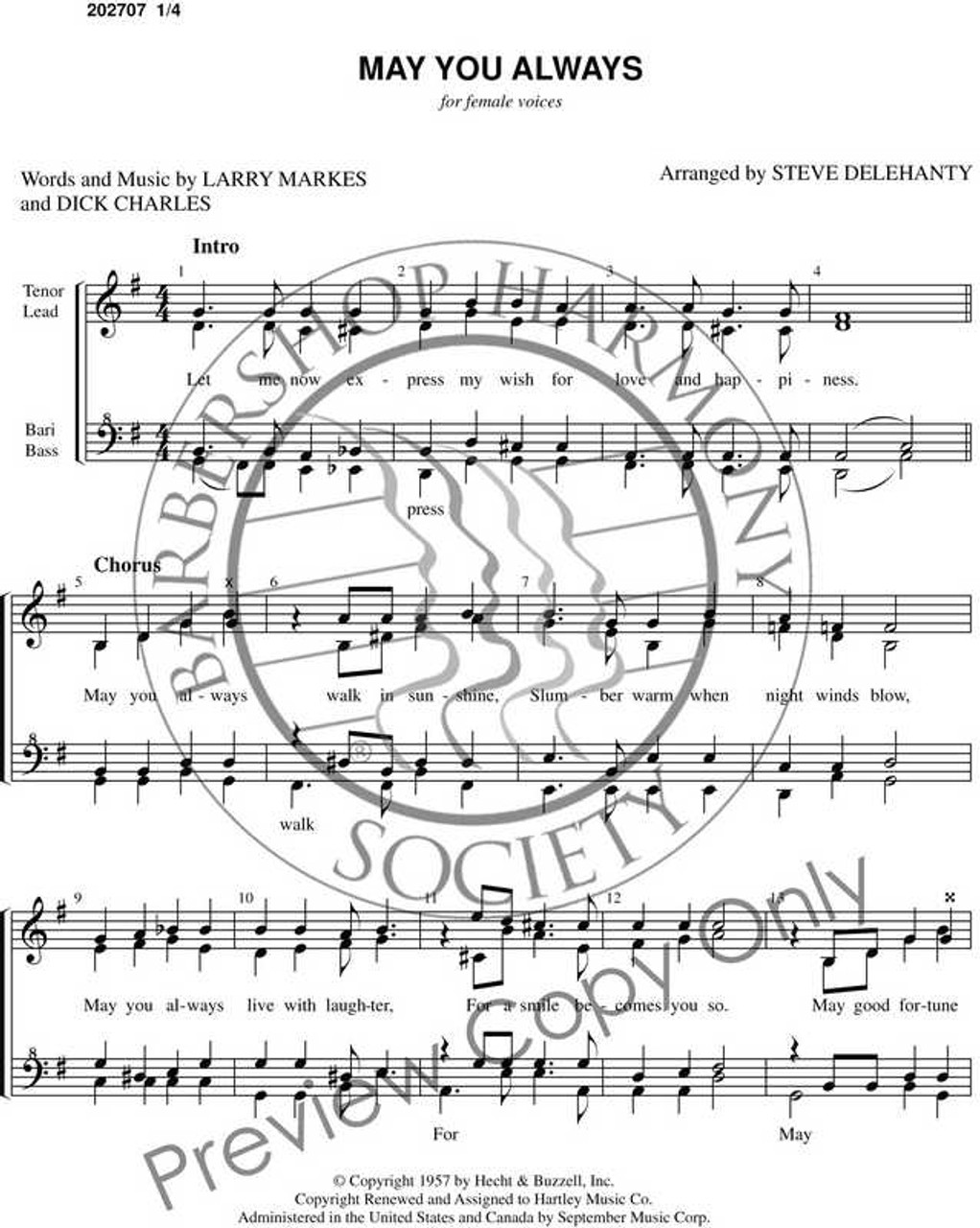 May You Always (SSAA) (arr. Stephen Delehanty)-UNPUB