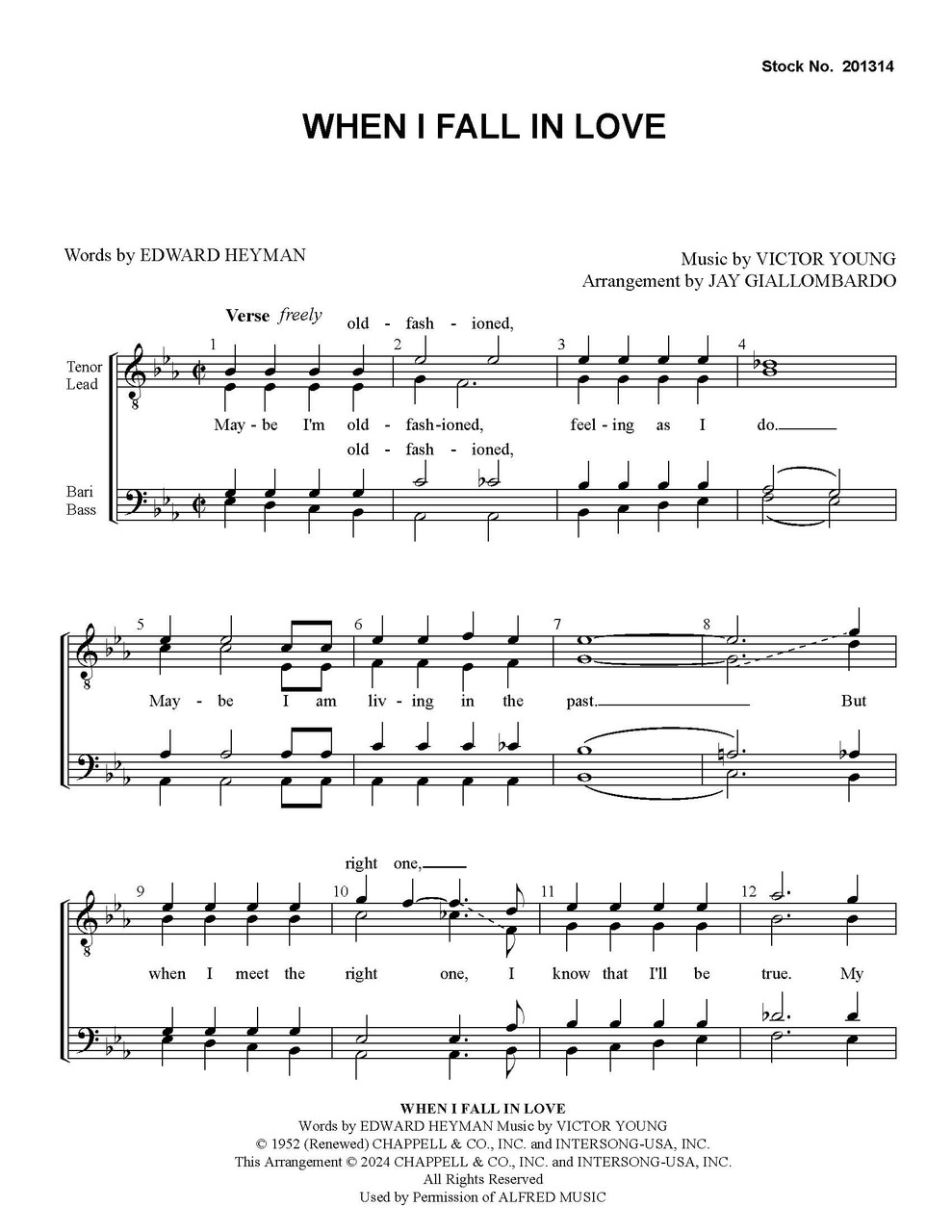 When I Fall In Love (arr. Giallombardo) - Barbershop Harmony Society