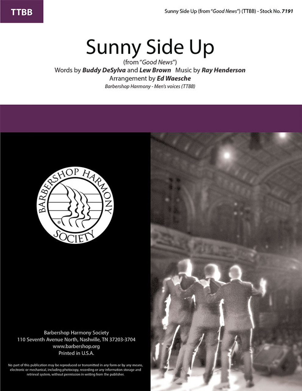Sunny Side Up (TTBB) (arr. Waesche)