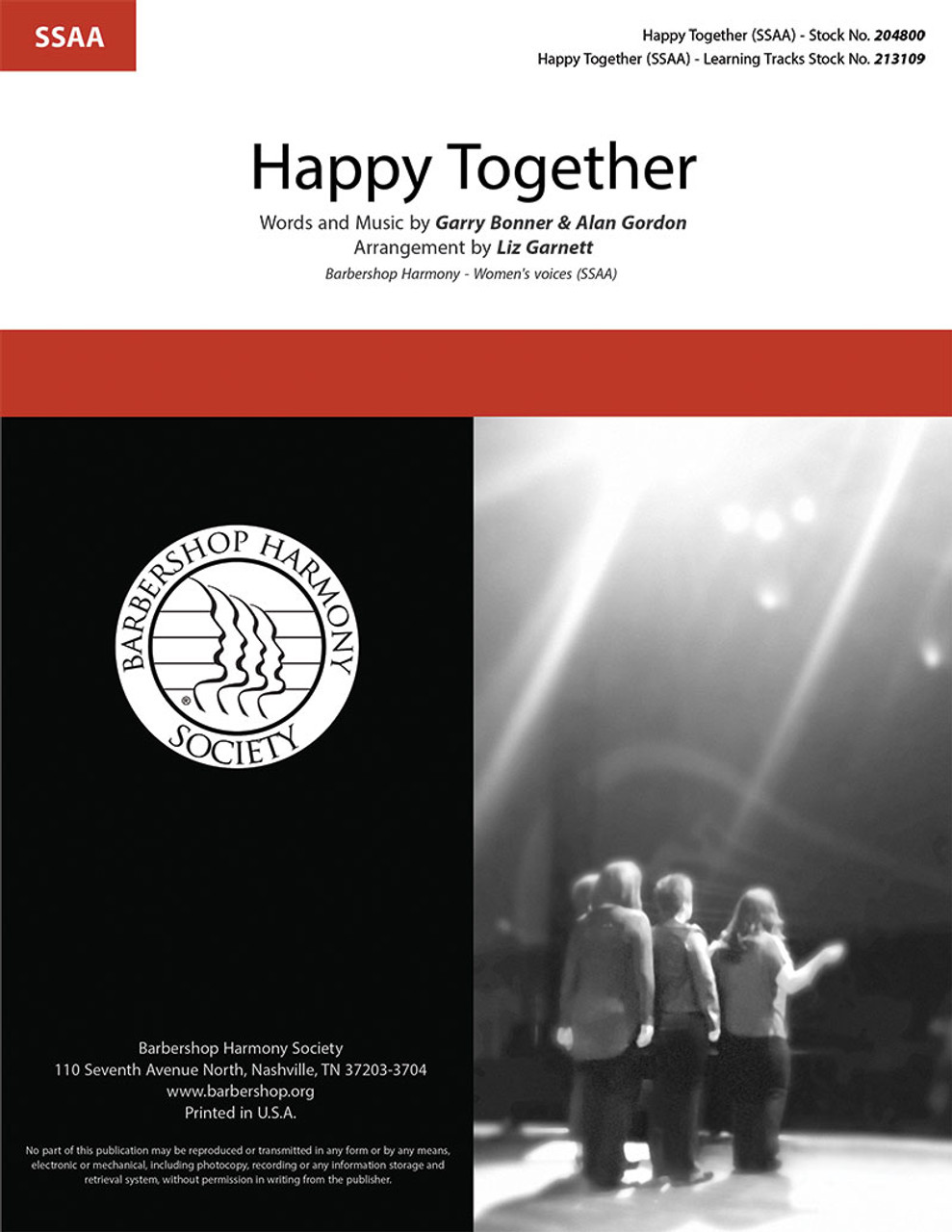 Happy Together (SSAA) (arr. Garnett)