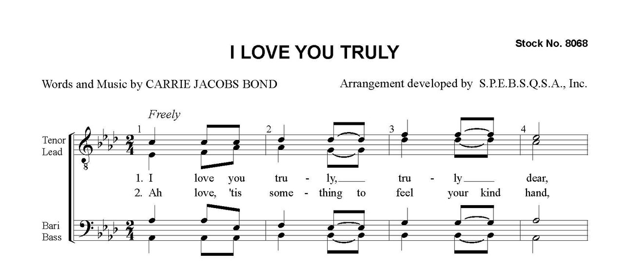 Auld Lang Syne / I Love You Truly / Tell Me Why (3 Song Set) (TTBB) (arr. SPEBSQSA)