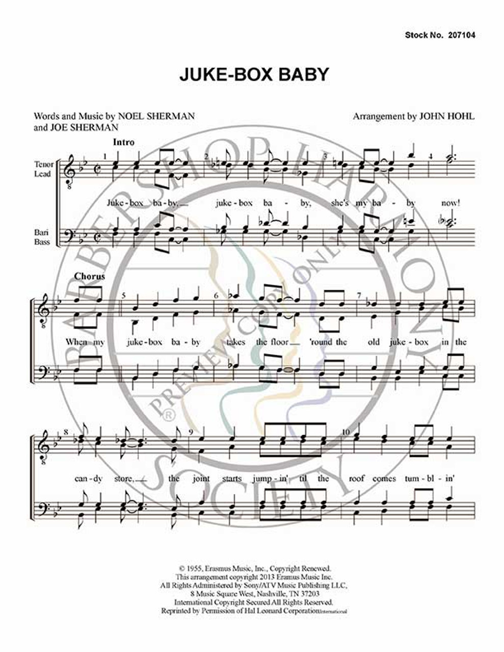 Jukebox Baby (TTBB) (arr. John Hohl)-UNPUB