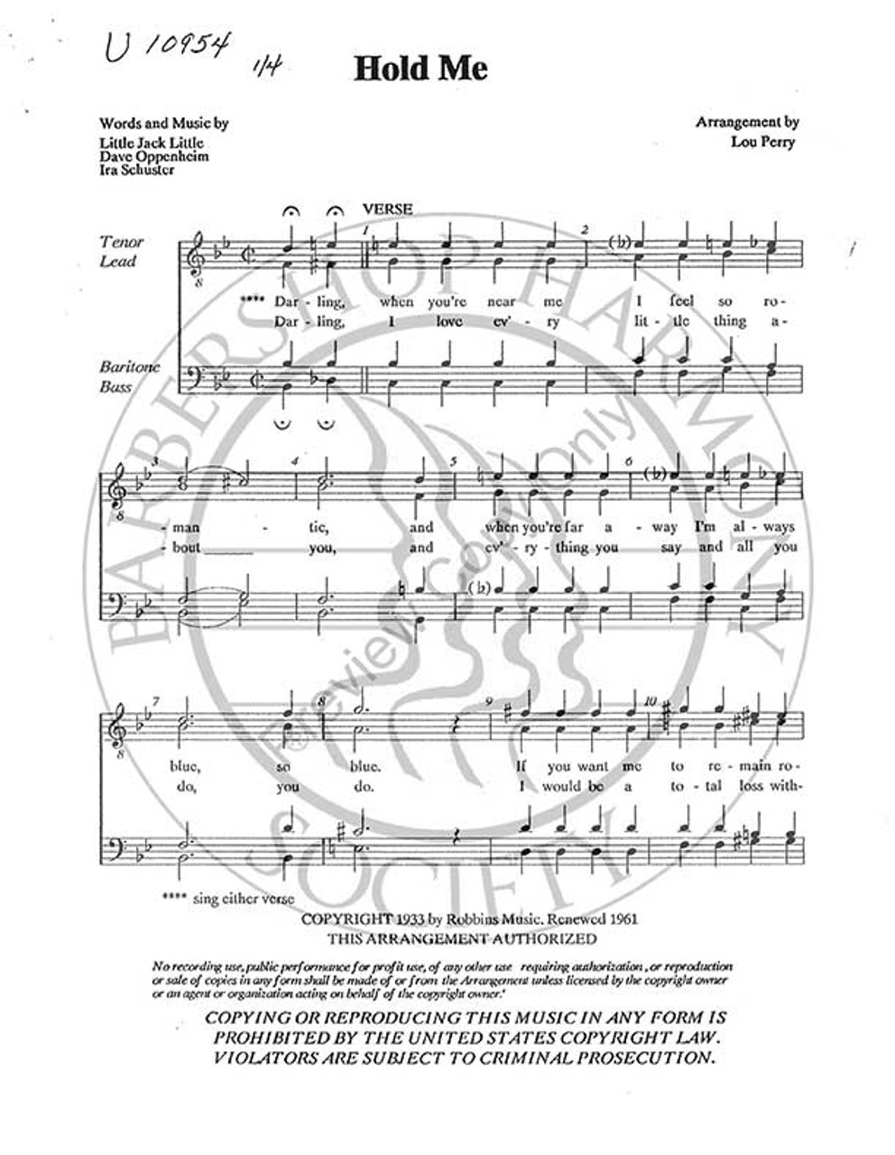 Hold Me (TTBB) (arr. Louis Perry)-UNPUB