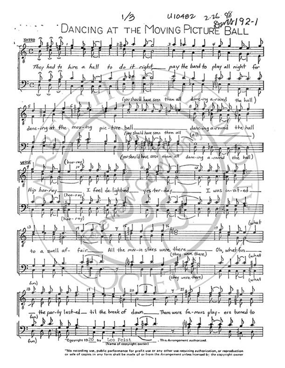 Dancing At The Moving Picture Ball (TTBB) (arr. Rob Hopkins)-Download-UNPUB