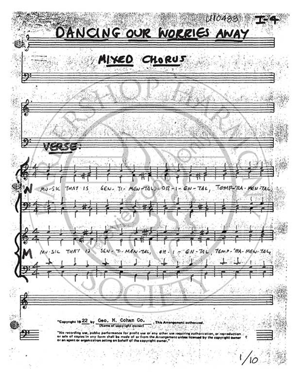 Dancing Our Worries Away (TTBB) (arr. Burt Szabo)-Download-UNPUB