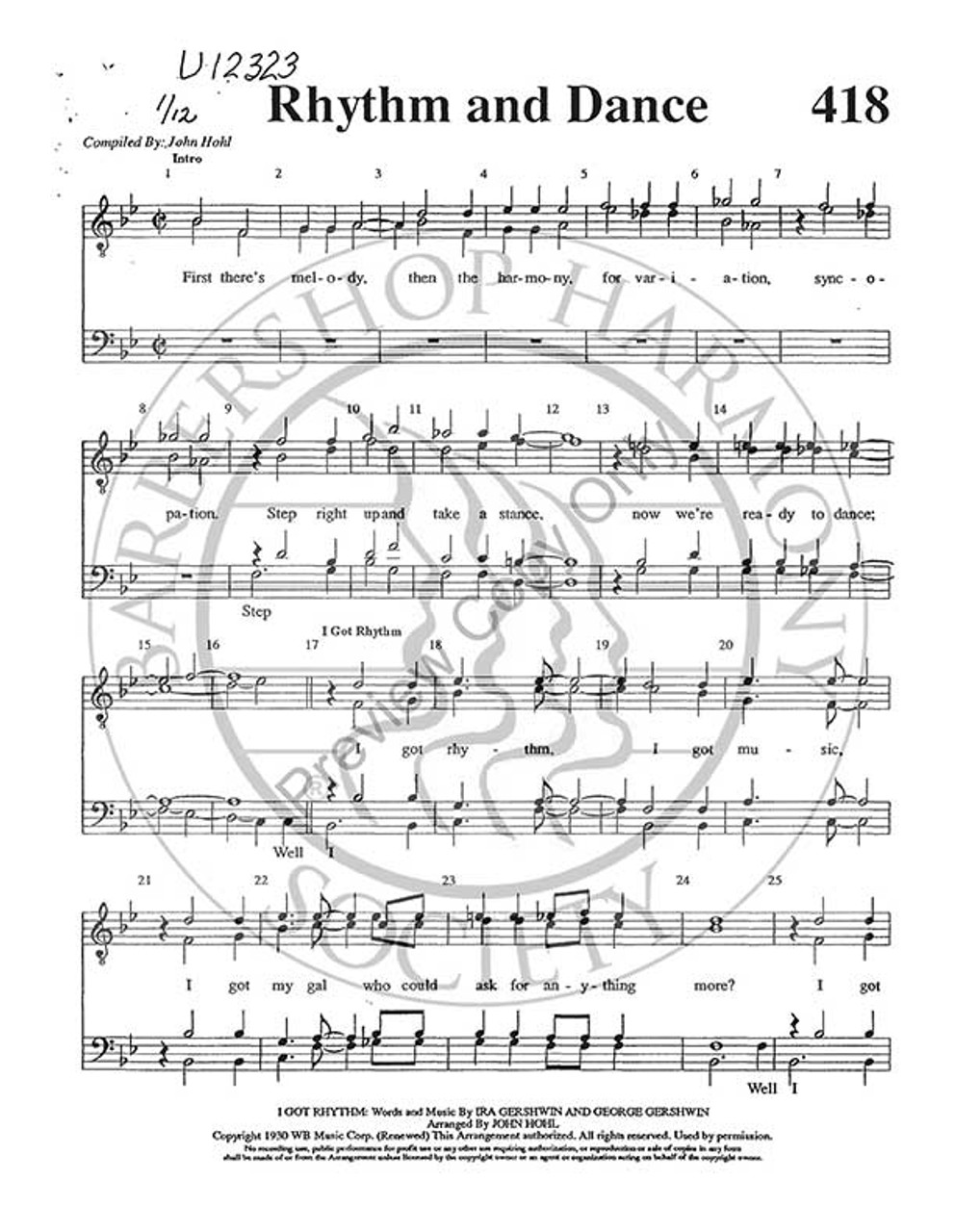 Rhythm And Dance Medley (TTBB) (arr. John Hohl)-Download-UNPUB