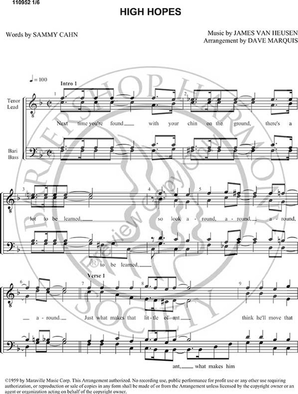 High Hopes 2 (TTBB) (arr. Dave Marquis)-Download-UNPUB