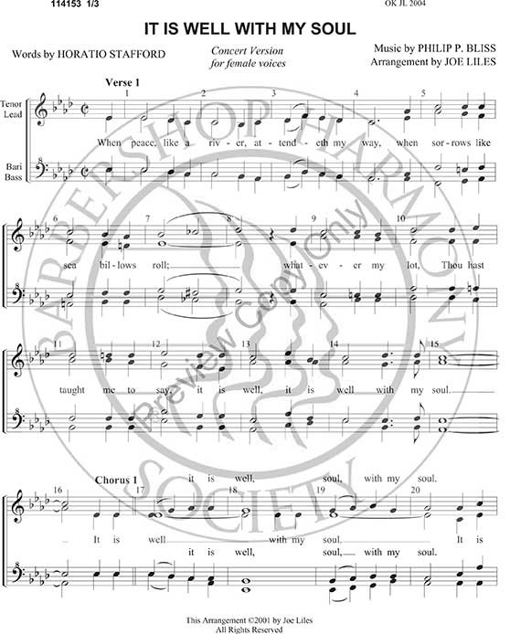 It Is Well With My SoulConcert Version (SSAA) (arr. Joe Liles