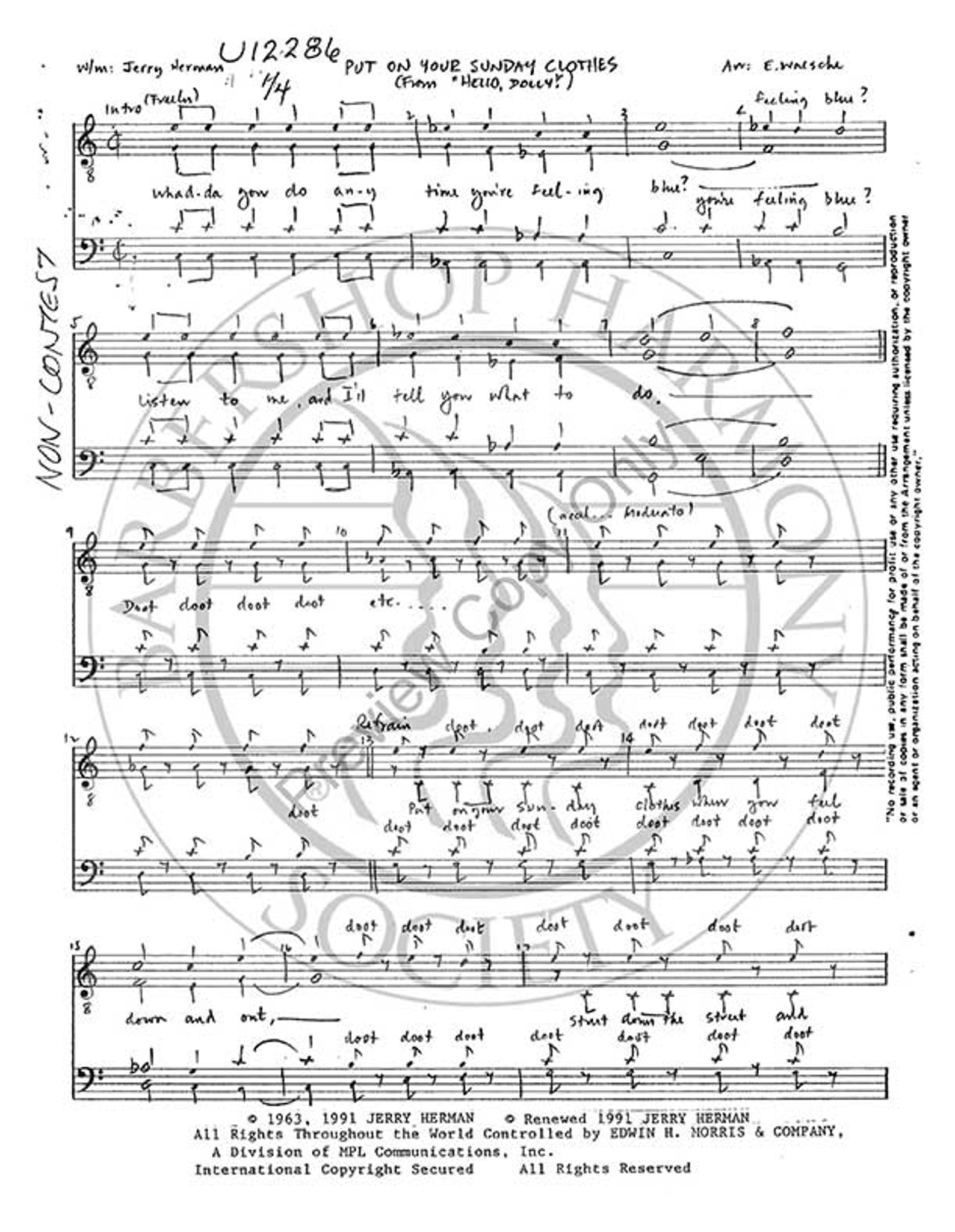 Put On Your Sunday Clothes 1 Ttbb Arr Ed Waesche Download