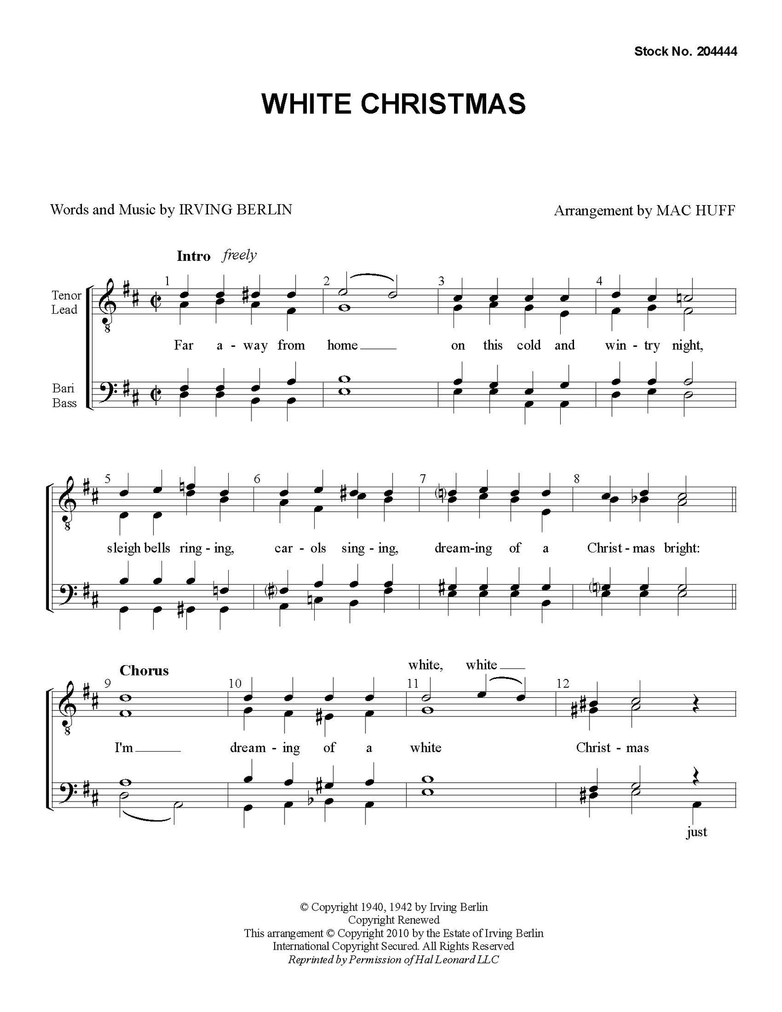 The Christmas Can-Can (as performed by Straight No Chaser) - TTBB - TTBB -  Digital Sheet Music