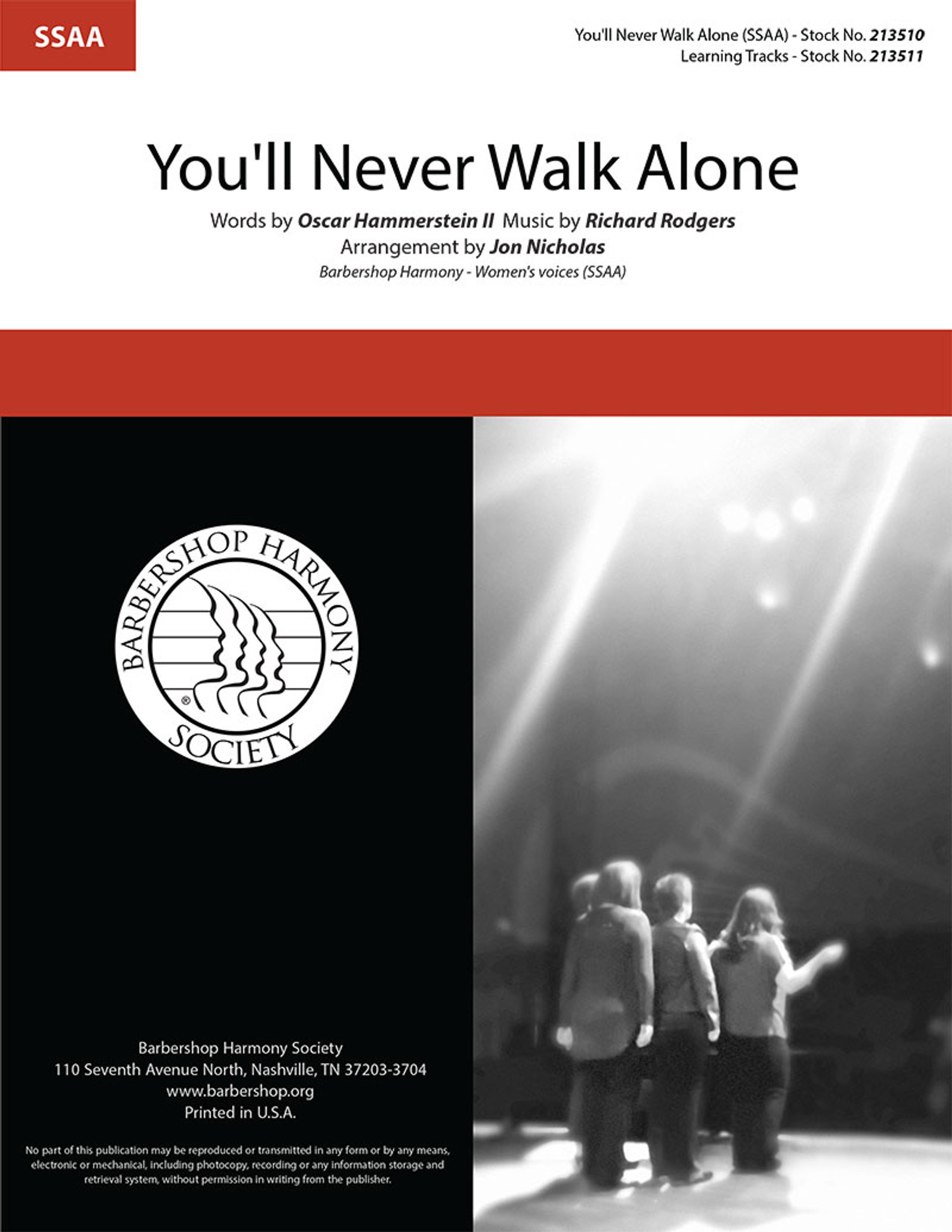 You Ll Never Walk Alone Ssaa Arr Nicholas Barbershop Harmony Society