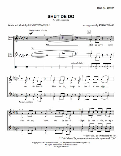 Shut De Do (SSAA) (arr. Shaw)