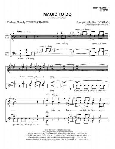 Magic To Do (From PIPPIN) (TTBB)-UNPUB