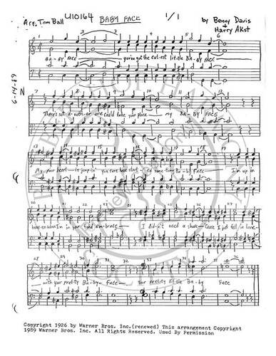 Baby Face (TTBB) (arr. Tom Ball)-UNPUB