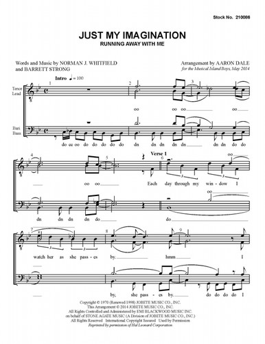 Just My Imagination (Running Away With Me) (TTBB)-UNPUB
