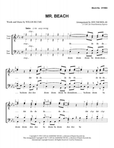 Mr. Beach (TTBB)-UNPUB