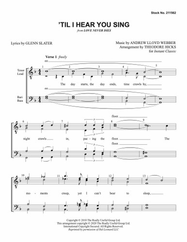 Til I Hear You Sing Ttbb Arr Hicks Download Barbershop Harmony Society
