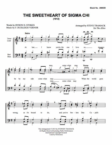 The Sweetheart of Sigma Chi (TTBB) (arr. Tramack)