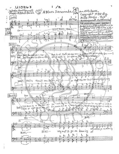 Blues Serenade (TTBB) (arr. Kirk Roose)-UNPUB