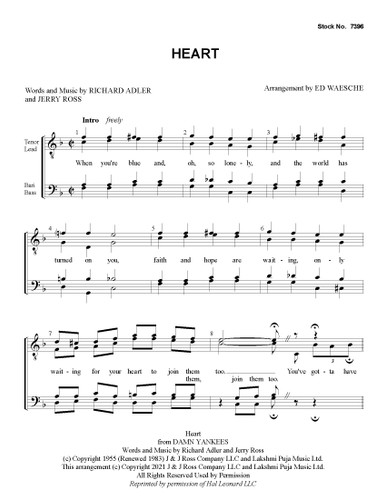 Heart (from "Damn Yankees") (TTBB)  - arr. Waesche - Download