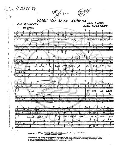 When You Sang Soprano (TTBB) (arr. Burt Szabo)-UNPUB