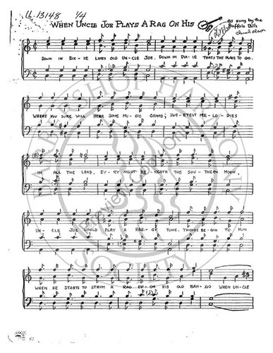 When Uncle Joe Plays A Rag On His Banjo (TTBB) (arr. Chuck Olsen)-UNPUB