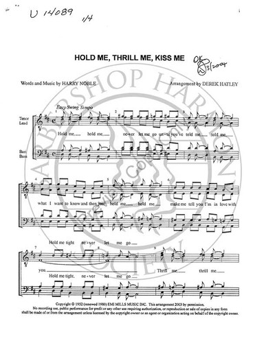 Hold Me, Thrill Me, Kiss Me (TTBB) (arr. Derek Hatley)-UNPUB