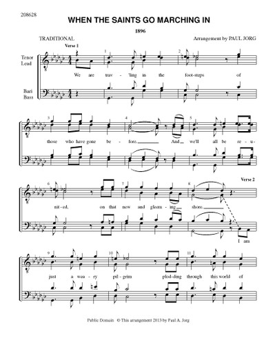 When The Saints Go Marching In 2 (TTBB) (arr. Paul Jorg)-UNPUB