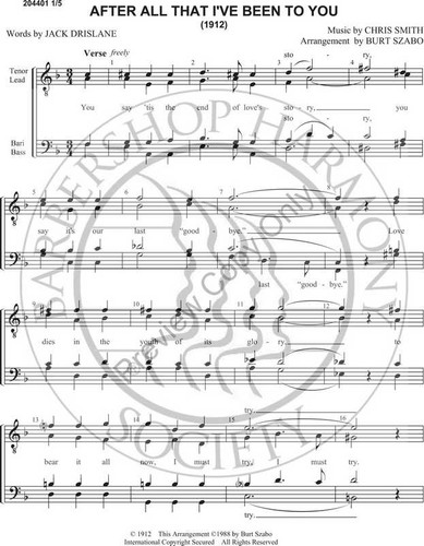 After All That I've Been To You (TTBB) (arr. Burt Szabo)-UNPUB