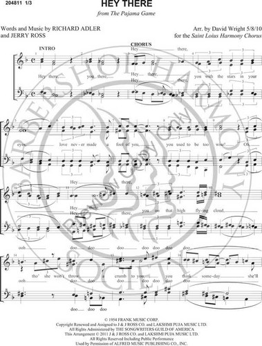 Hey There (SSAA) (arr. David Wright)-UNPUB