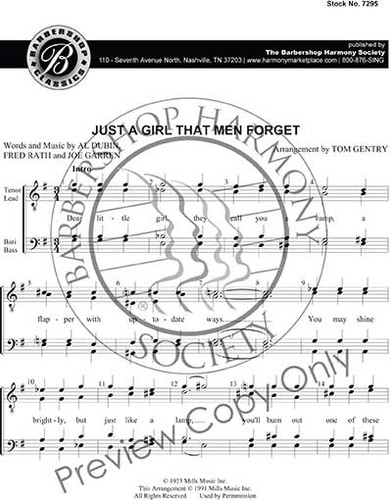 Just A Girl That Men Forget (TTBB) (arr. Gentry)