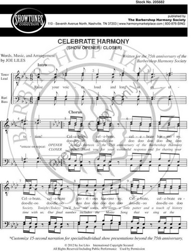 Celebrate Harmony (Show Opener / Closer) (TTBB) (arr. Liles)