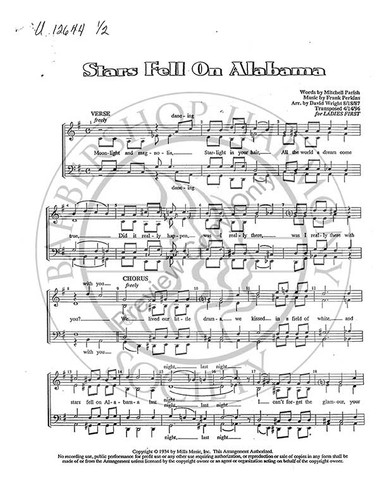 stars fell on alabama trumpet sheet music