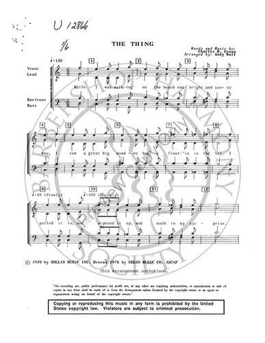 Thing, The (TTBB) (arr. Andy Wolf)-Download-UNPUB