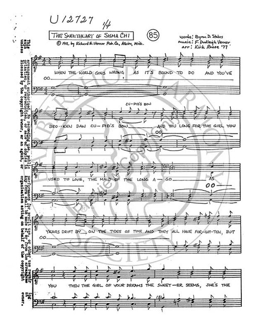 Sweetheart Of Sigma Chi 1 (TTBB) (arr. Kirk Roose)-Download-UNPUB