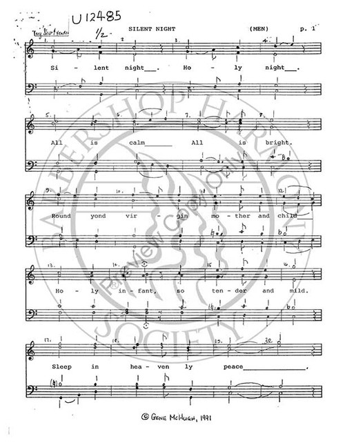 Silent Night (TTBB) (arr. Eugene McHugh)-Download-UNPUB