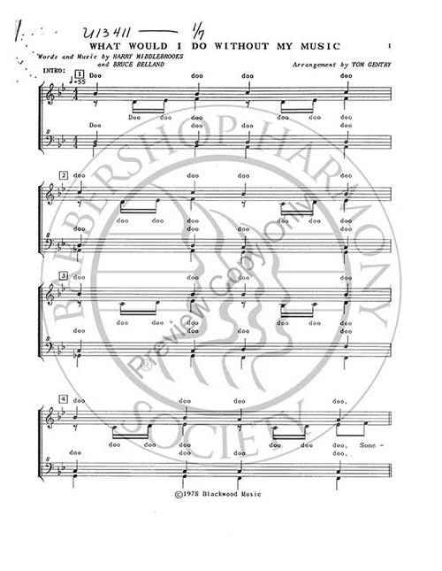 What Would I Do Without My Music (SSAA) (arr. Tom Gentry)-Download-UNPUB