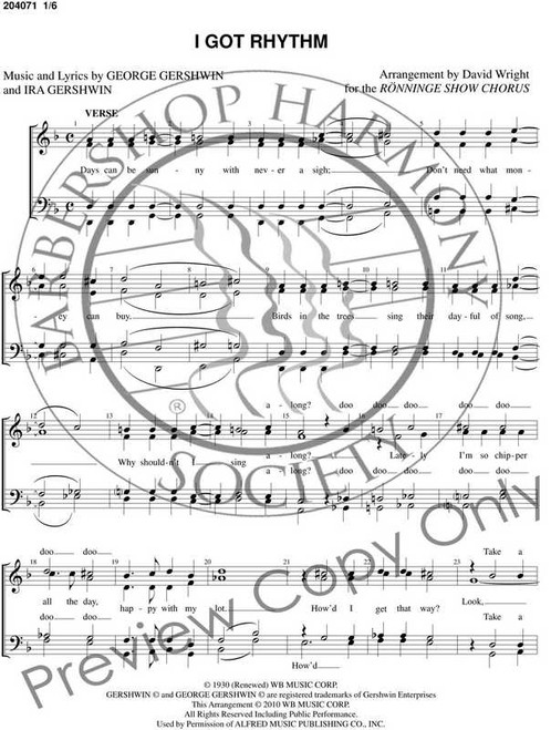 I Got Rhythm (SSAA) (arr. Wright)-Download