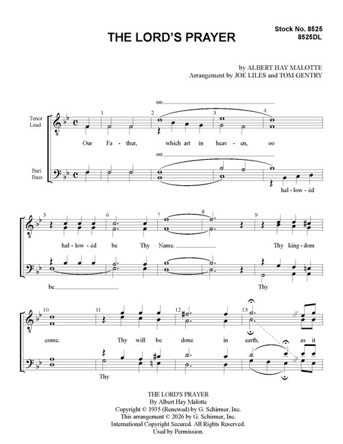 The Lord's Prayer (TTBB) (arr. Liles/Gentry)