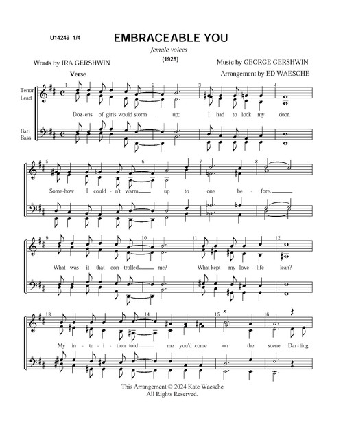 Embraceable You (SSAA) (arr. Waesche)-Download
