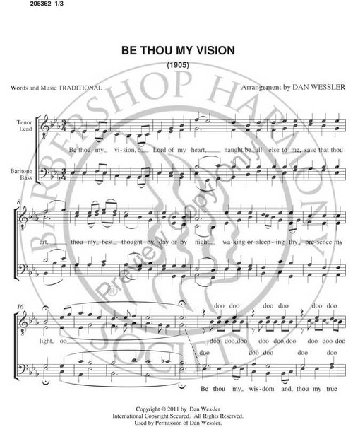 Be Thou My Vision (TTBB) (arr. Dan Wessler)-Download-UNPUB