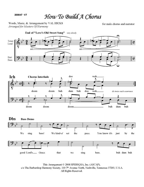 How To Build A Chorus (TTBB) (Val Hicks)-Download