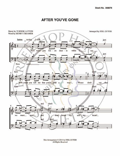 After You've Gone 5 (TTBB) (arr. Joel Guyer)-Download-UNPUB