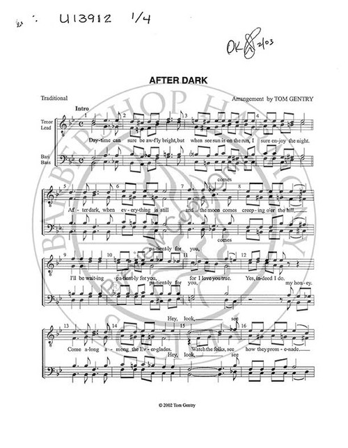 After Dark (A Halloween Parody) (TTBB) (arr. Tom Gentry)-Download-UNPUB