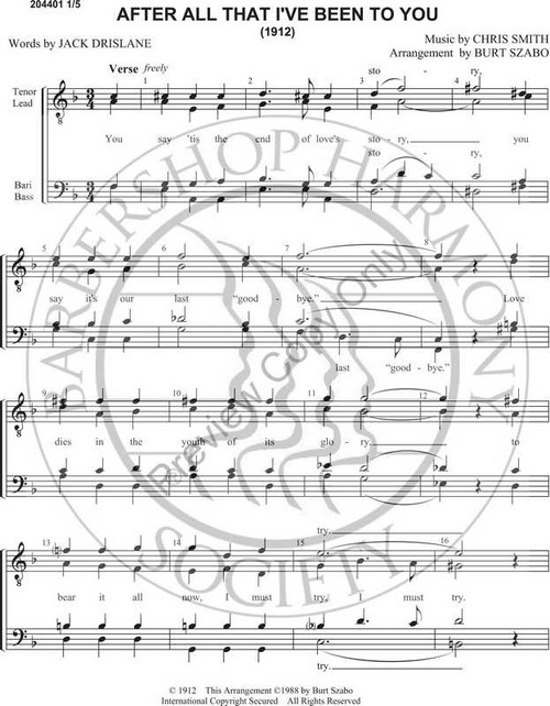 After All That I've Been To You (TTBB) (arr. Burt Szabo)-Download-UNPUB