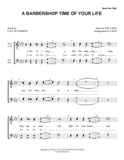 A Barbershop Time of Your Life (TTBB) (arr. Liles) A Barbershop Time of Your Life (TTBB) (arr. Liles)
