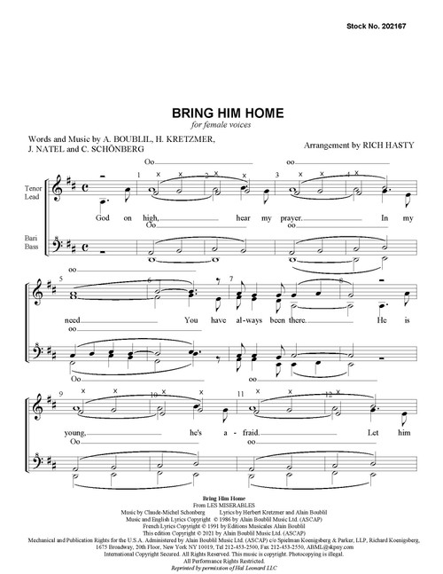 Bring Him Home (SSAA) (arr. Hasty) - Download