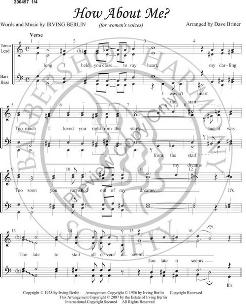 How About Me (SSAA) (arr. Dave Briner)-Download-UNPUB