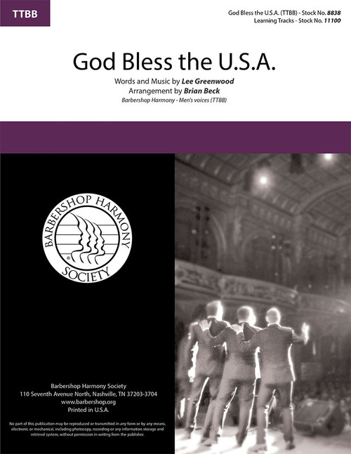 God Bless the U.S.A. (TTBB) (arr. Beck) - Download - Barbershop